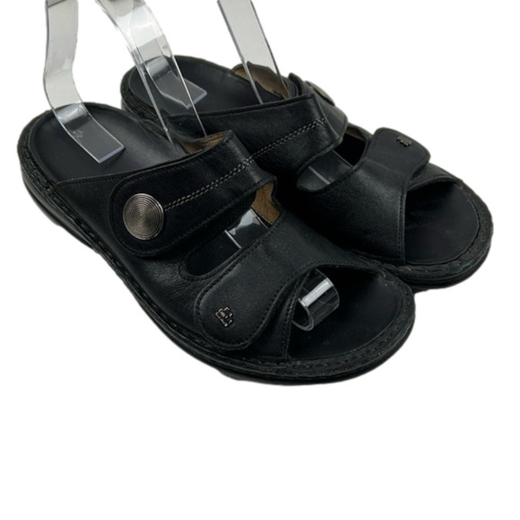 Finn Comfort Women's Black leather Sansibar Sandals Size 39 - Picture 1 of 13
